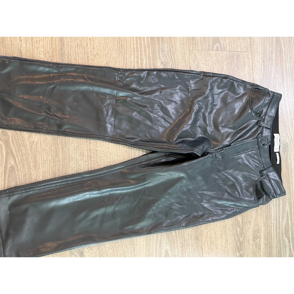 Abercrombie & Fitch Vegan Leather Pants 90's Straight Ultra High Rise Size 8 /29